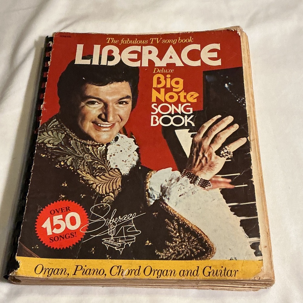 Vintage Used Liberace Big Note Song Book - Red Cover